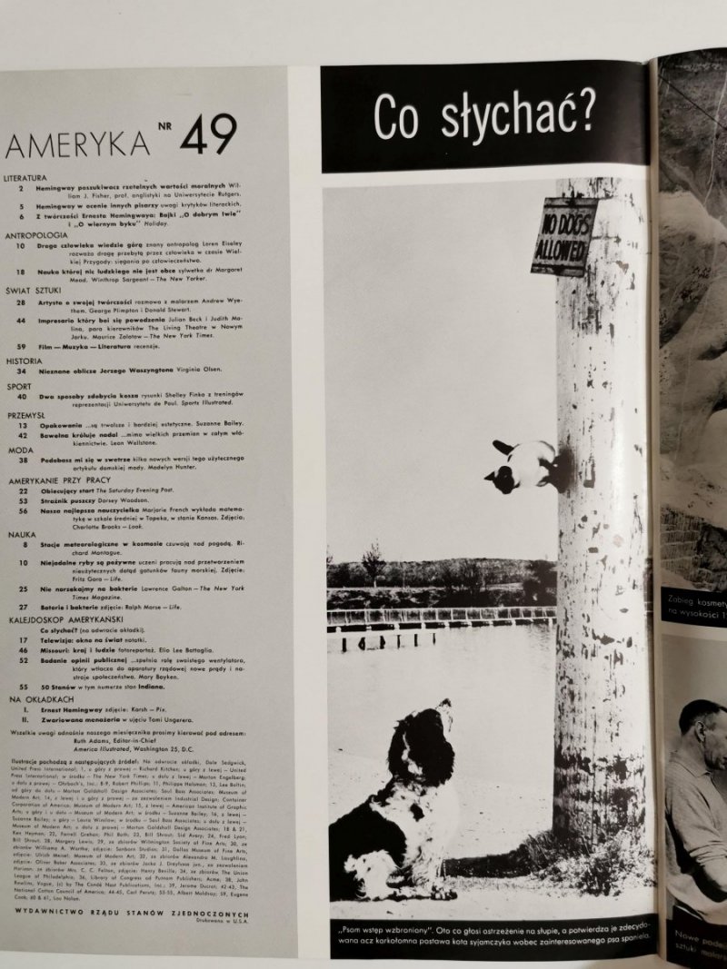 AMERYKA NR 49 JESZCZE O HEMINGWAYU 1960