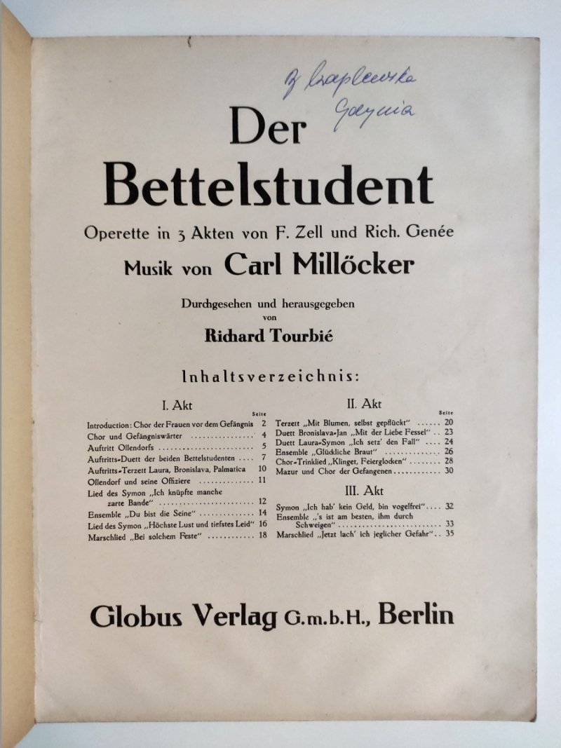 DER BETTELSTUDENT 1927