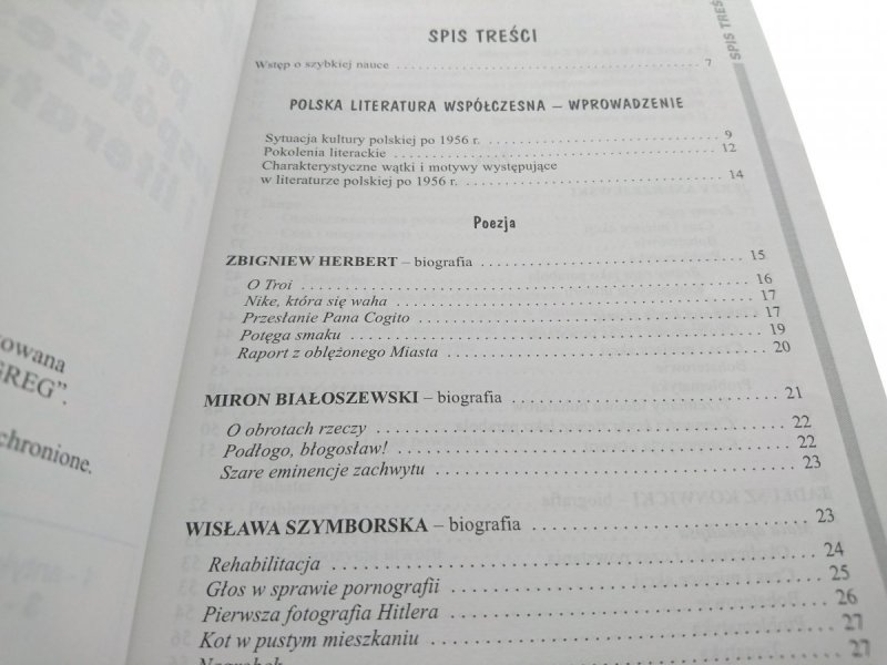 OPRACOWANIA LEKTURY WIERSZE 7b POLSKA LITERATURA