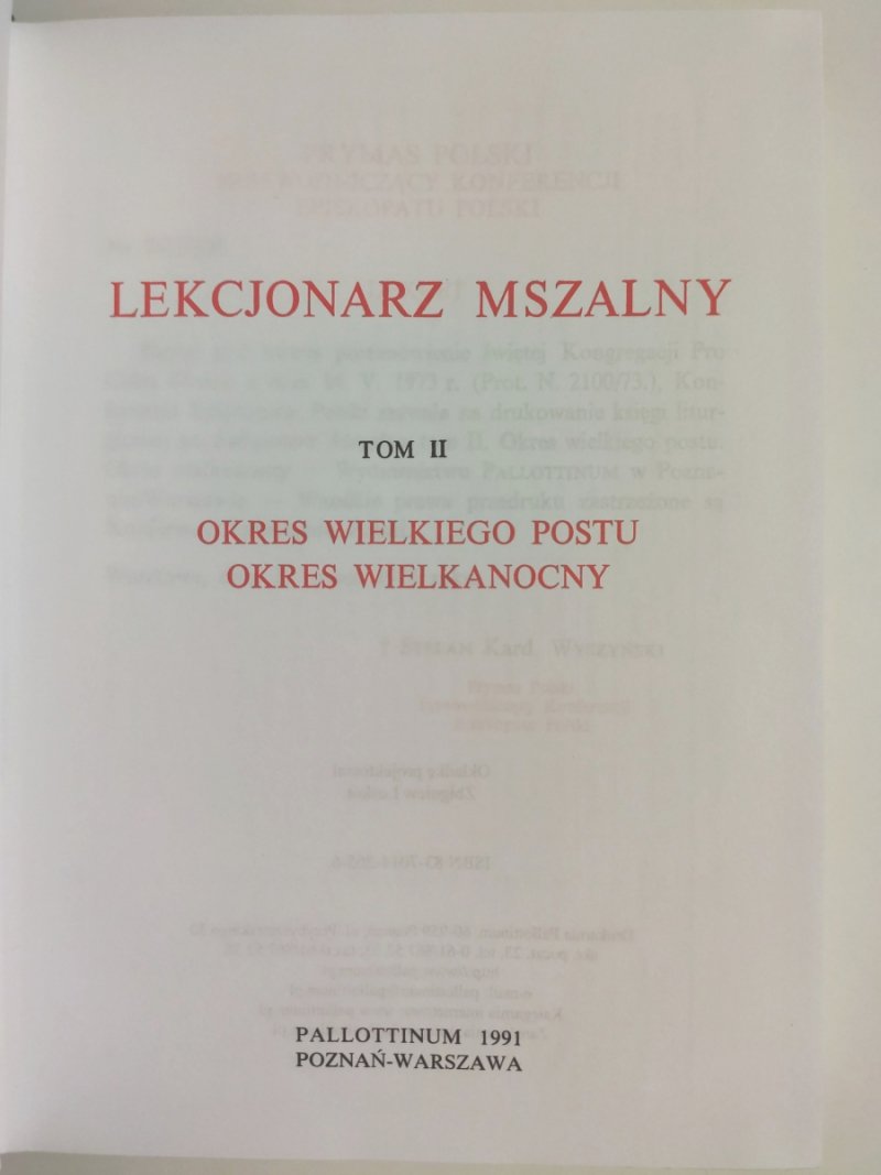 LEKCJONARZ MSZALNY TOM II