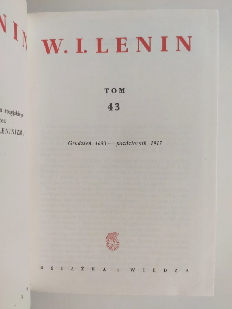 DZIEŁA TOM 43 - W. I. Lenin