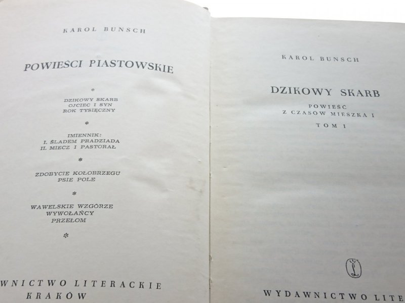 DZIKOWY SKARB TOM I - Karol Bunsch 1966