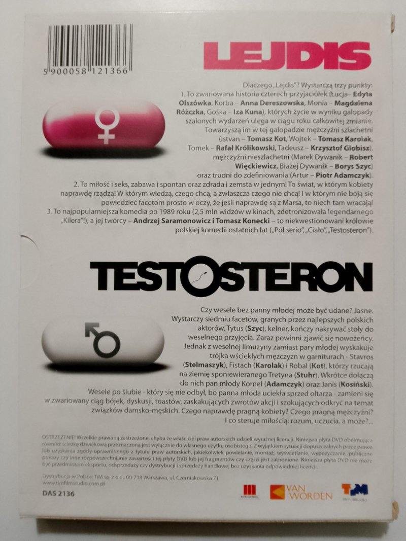 DVD. TESTOSTERON LEJDIS