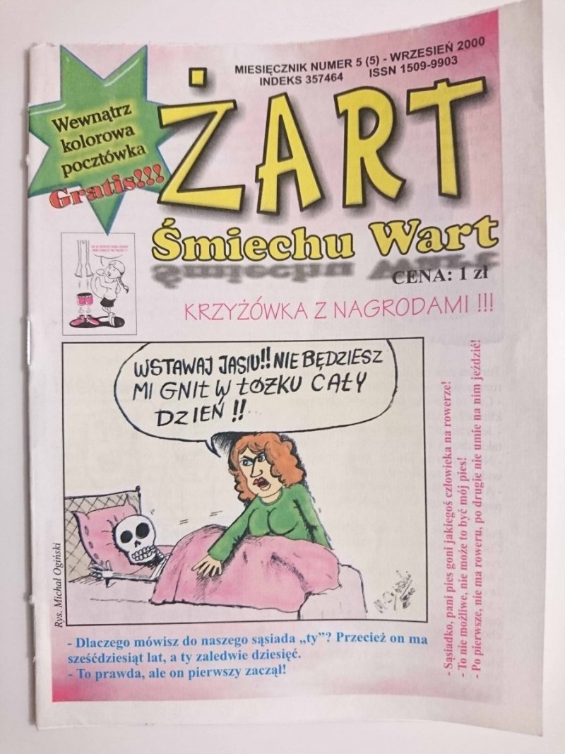 ŻART ŚMIECHU WART Nr. 5 (5) – WRZESIEŃ 2000