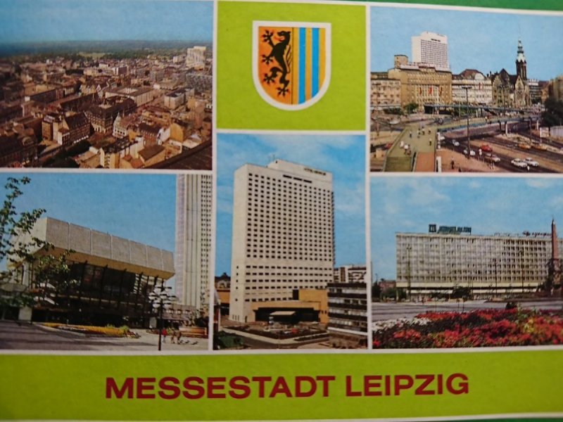 MESSESTADT LEIPZIG. UBERSICHT. FUSSGANGERBRUCKE