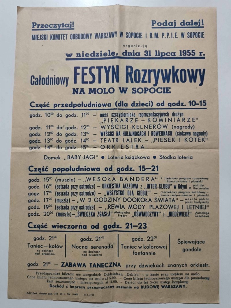 PRZECZYTAJ! CAŁODNIOWY FESTYN ROZRYWKOWY NA MOLO W SOPOCIE