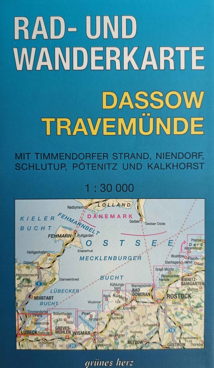 RAD- UND WANDERKARTE DASSOW TRAVEMUNDE 1:30 000