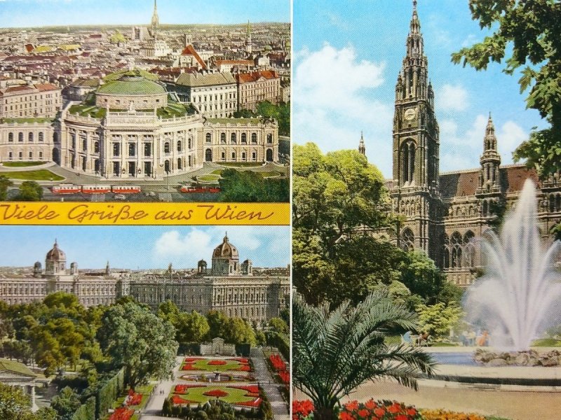 PANORAMA MIT BURTHEATER; VOLKSGARTEN. MUSEEN