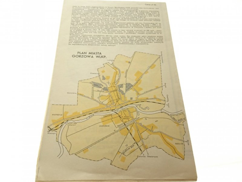 MAPA WOJEWÓDZTWA ZIELONOGÓRSKIEGO 1968