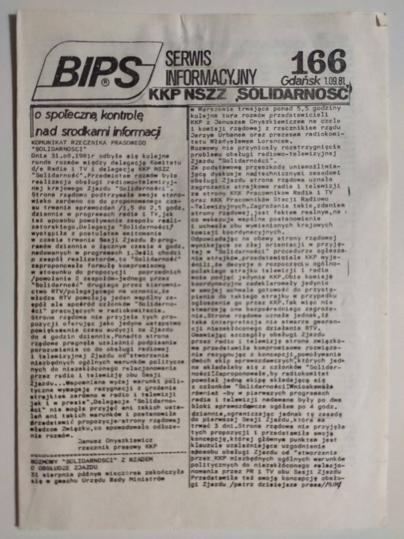 BIPS NR 166 – 01.09.1981