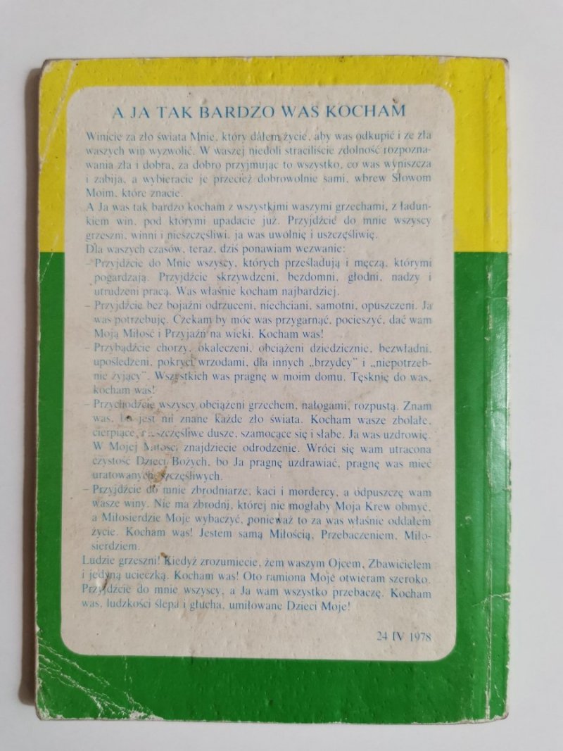 SŁOWA JEZUSA CHRYSTUSA DO POLSKIEGO NARODU 1974-1988 