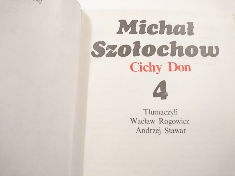 CICHY DON TOMY OD 1 DO 4 - Michał Szołochow 1977