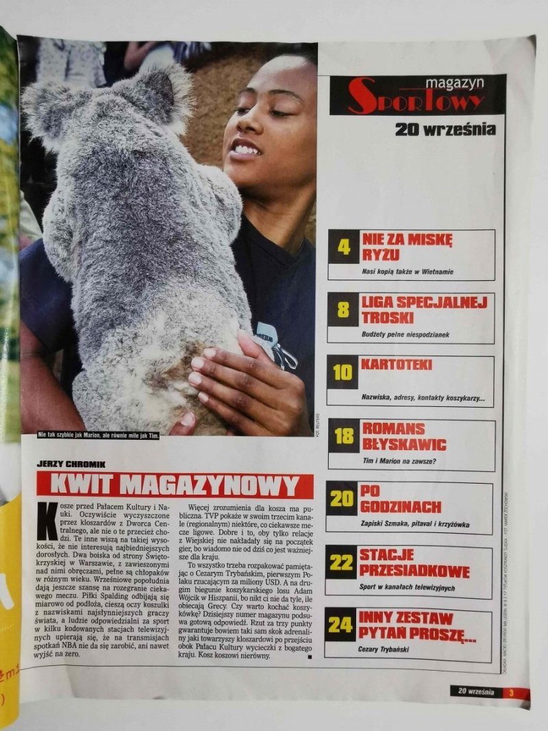 MAGAZYN SPORTOWY 20 WRZEŚNIA 2002