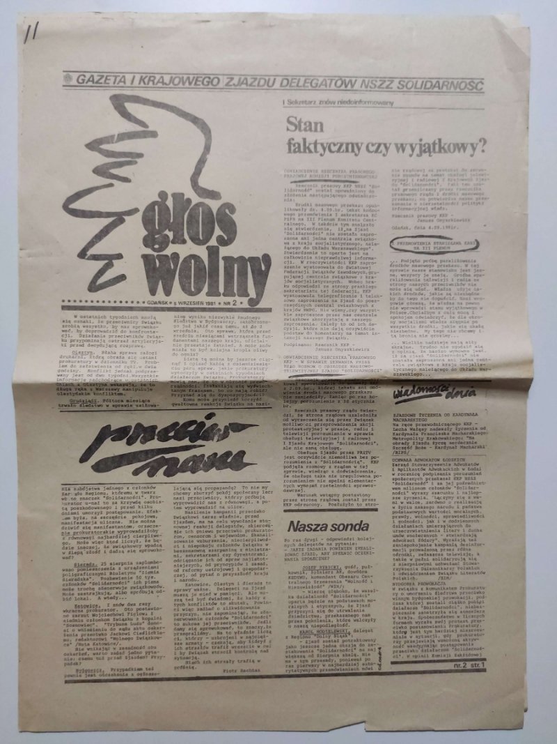GŁOS WOLNY NR 2 - 05.09.1981