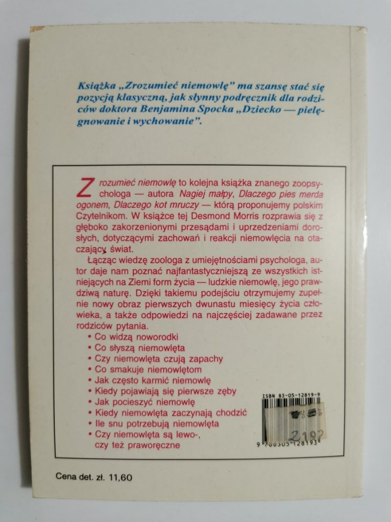 ZROZUMIEĆ NIEMOWLĘ - Desmond Morris 1996