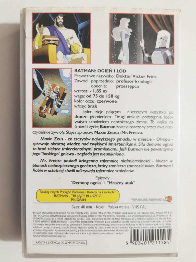 VHS. BATMAN OGIEŃ I LÓD. PRZYGODY BATMANA I ROBINA