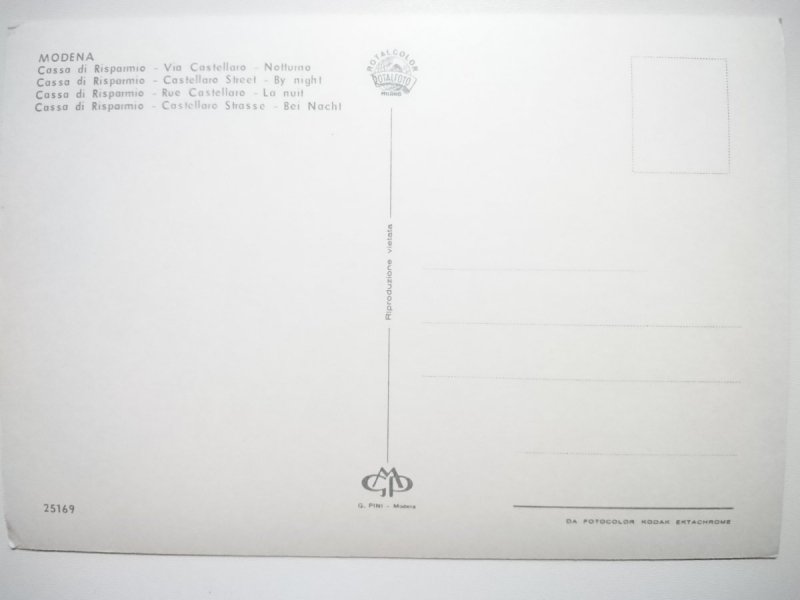 MODENA. CASSA DI RISPARMIO - VIA CASTELLARO - NOTTURNO