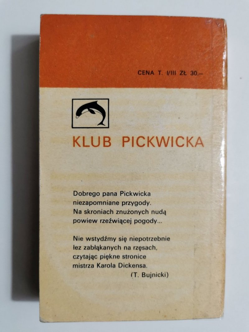 KLUB PICKWICKA TOM 3 - Karol Dickens 1968