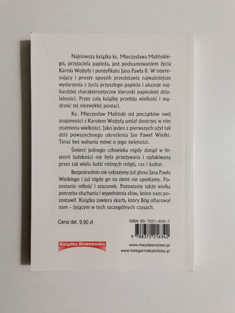 JAN PAWEŁ WIELKI. DROGA DO ŚWIĘTOŚCI - ks. Mieczysław Maliński 2005