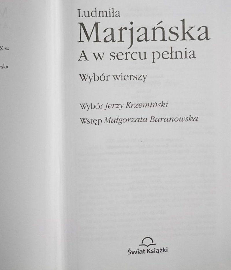 A W SERCU PEŁNIA - Ludmiła Marjańska 2003