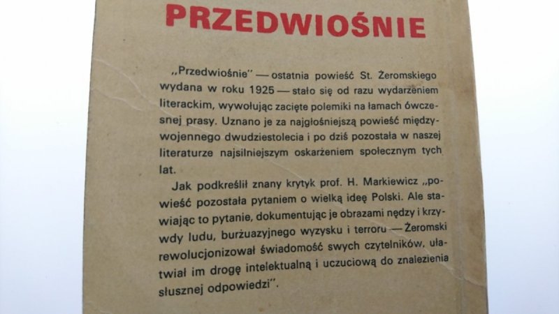 PRZEDWIOŚNIE - Stefan Żeromski 1968