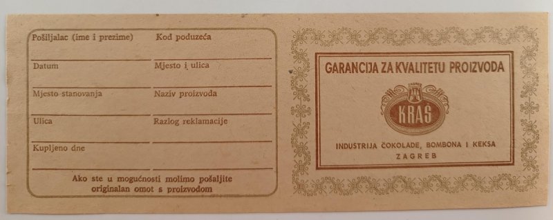 GWARANCJA ZA KVALITETU PROIZVODA