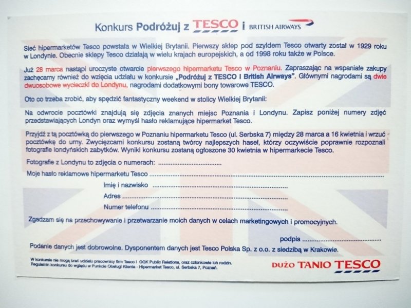 PODRÓŻUJ Z TESCO I BRITISH AIRWAYS