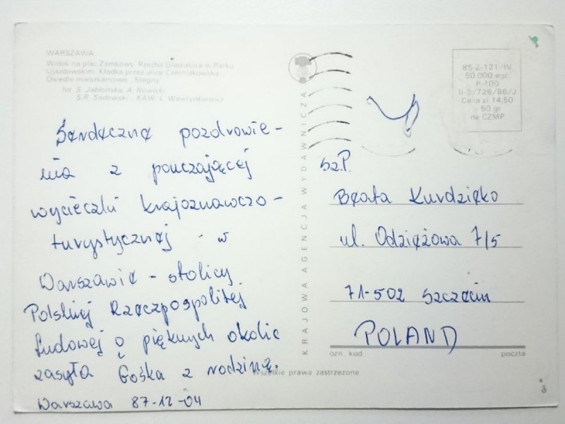 WARSZAWA. WIDOK NA PLAC ZAMKOWY I INNE FOT. JABŁOŃSKA I INNI