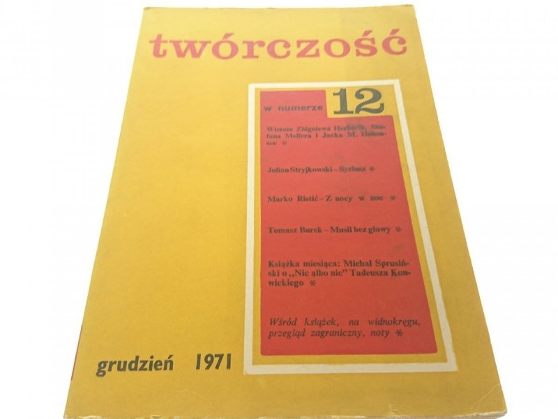TWÓRCZOŚĆ 12 GRUDZIEŃ 1971