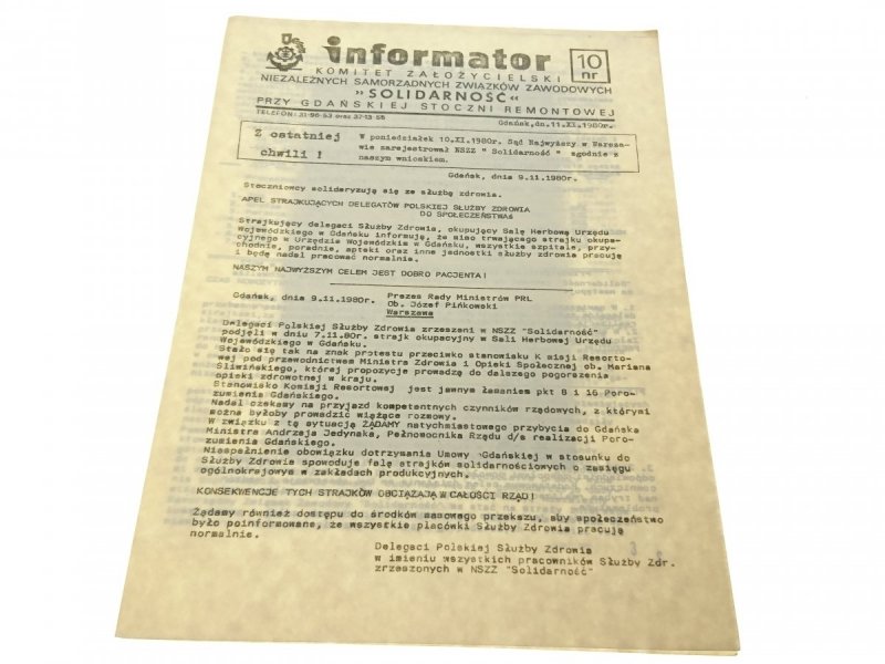INFORMATOR. KOMIET ZAŁOŻYCIELSKI NIEZALEŻNYCH 10