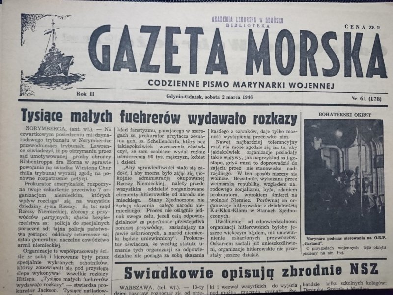 GAZETA MORSKA ROK II NR 61 (178)