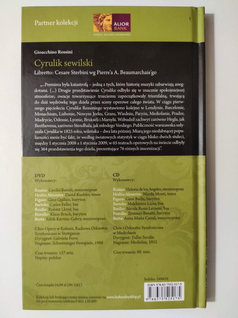 DVD. WIELKIE OPERY. GIOACCHINO ROSSINI. Cyrulik sewilski