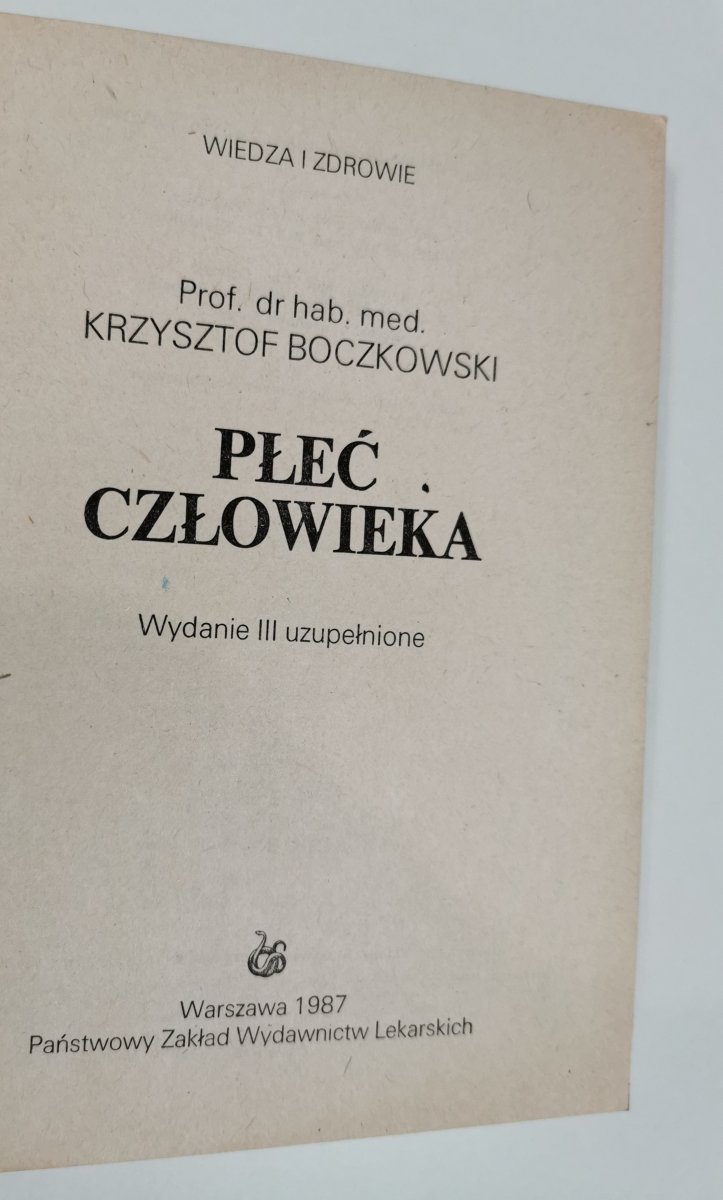 PŁEĆ CZŁOWIEKA - Krzysztof Boczkowski 1987