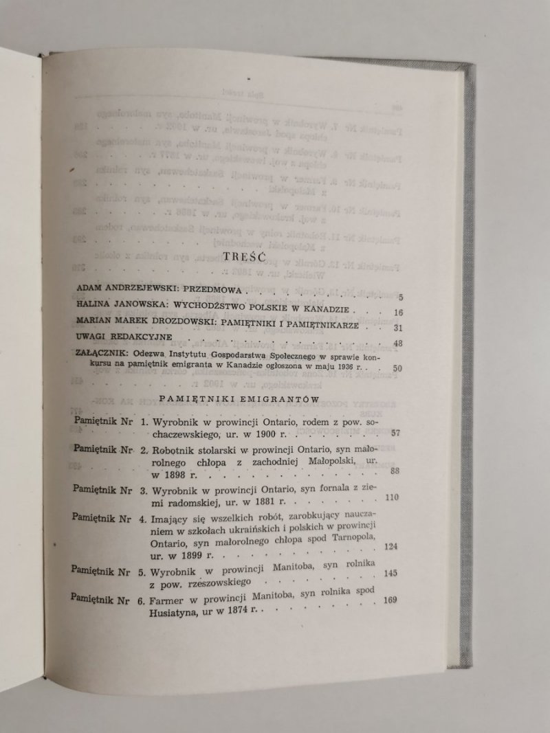 PAMIĘTNIKI EMIGRANTÓW KANADA NR 1-16 1971