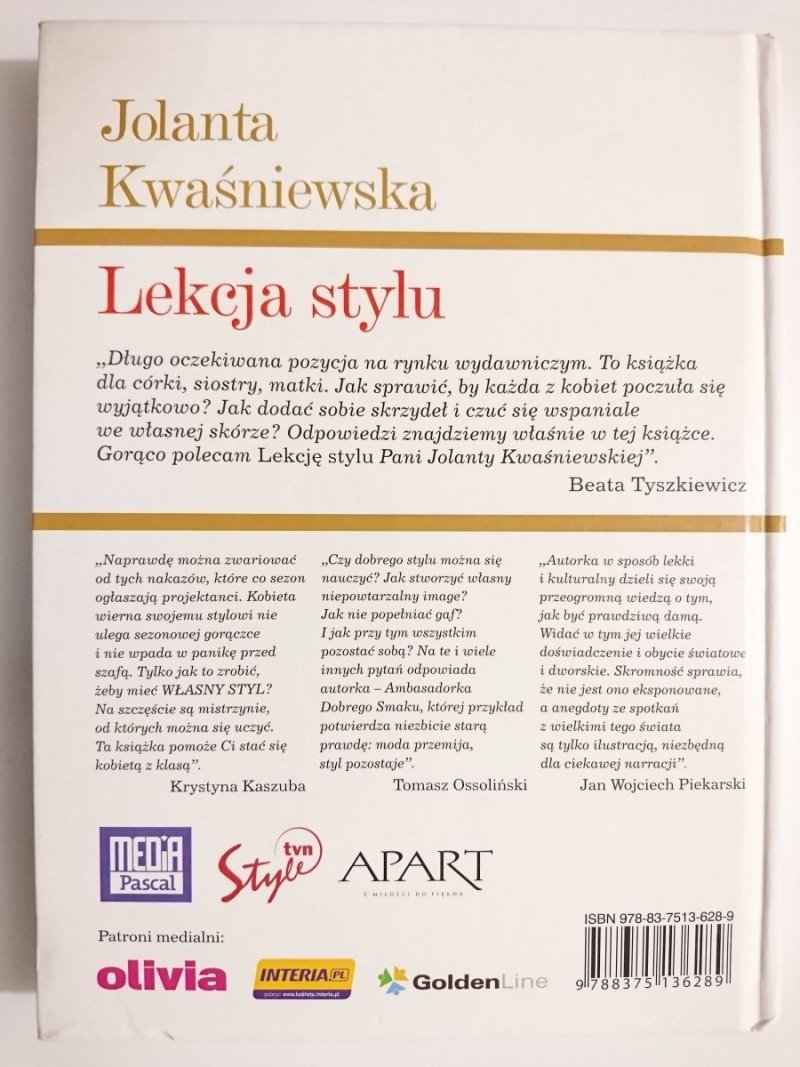 LEKCJA STYLU - Jolanta Kwaśniewska 2009