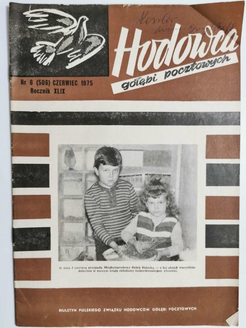 HODOWCA GOŁĘBI POCZTOWYCH NR 6 1975
