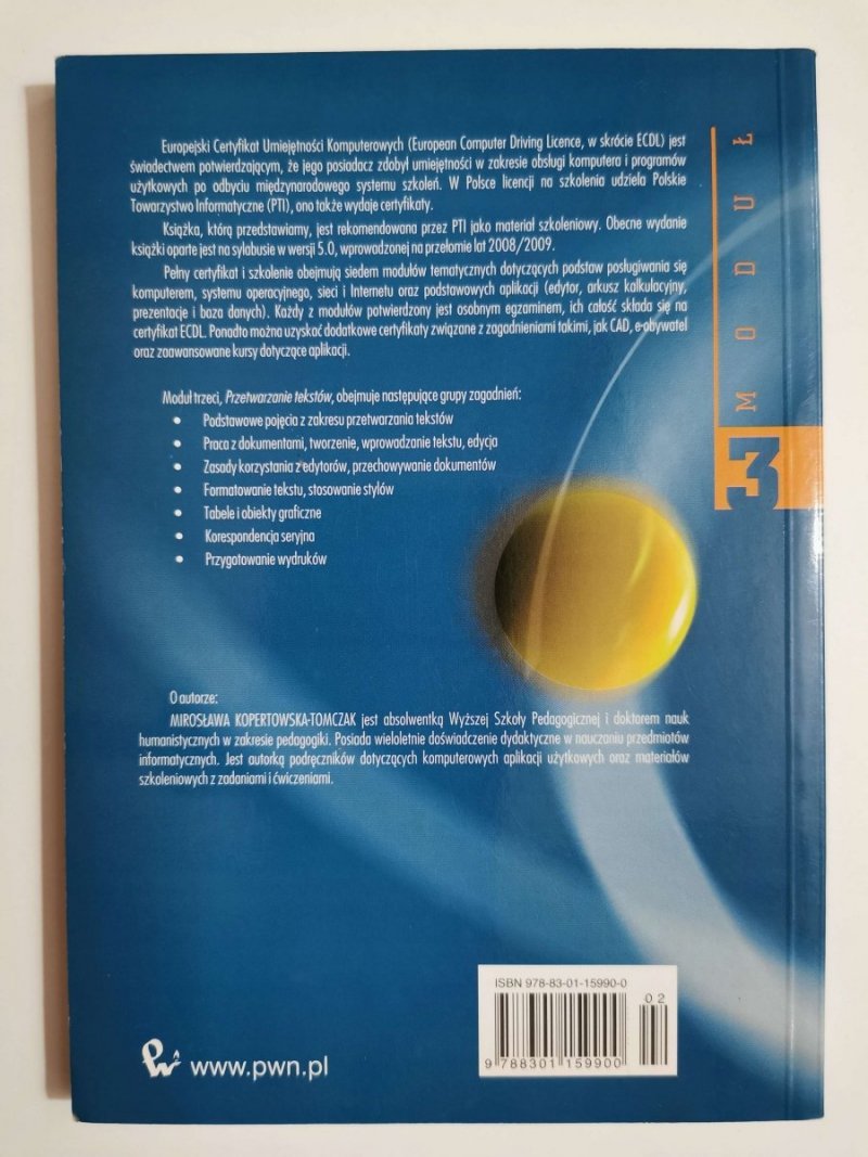 ECDL PRZETWARZANIE TEKSTÓW MODUŁ 3 - Mirosława Kopertowska-Tomczak 2011