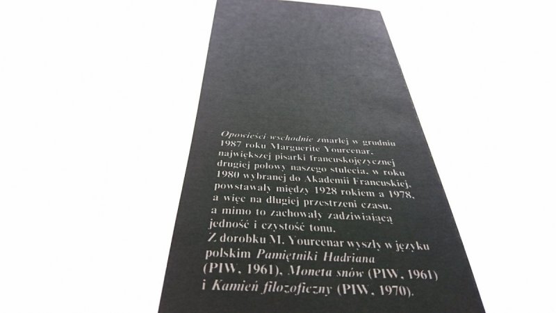 OPOWIEŚCI WSCHODNIE - Marguerite Yourcenar 1988
