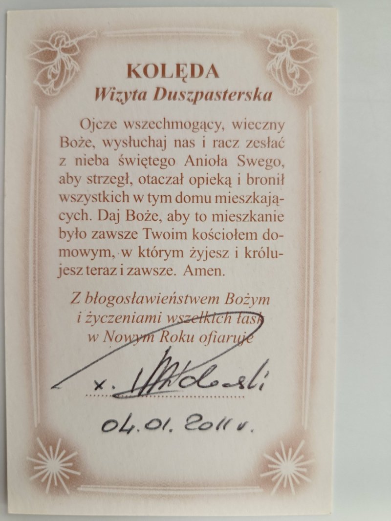 KOLĘDA WIZYTA DUSZPASTERSKA