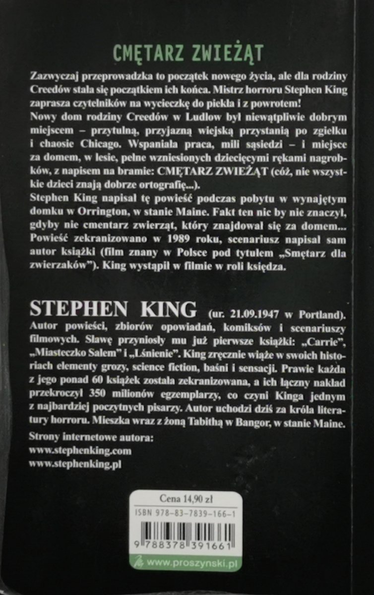 CMĘTARZ ZWIEŻĄT - Stephen King