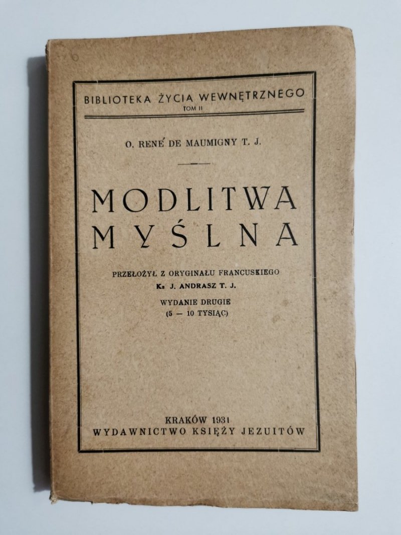 MODLITWA MYŚLNA - O. Rene de Maumigny T.J. 1931