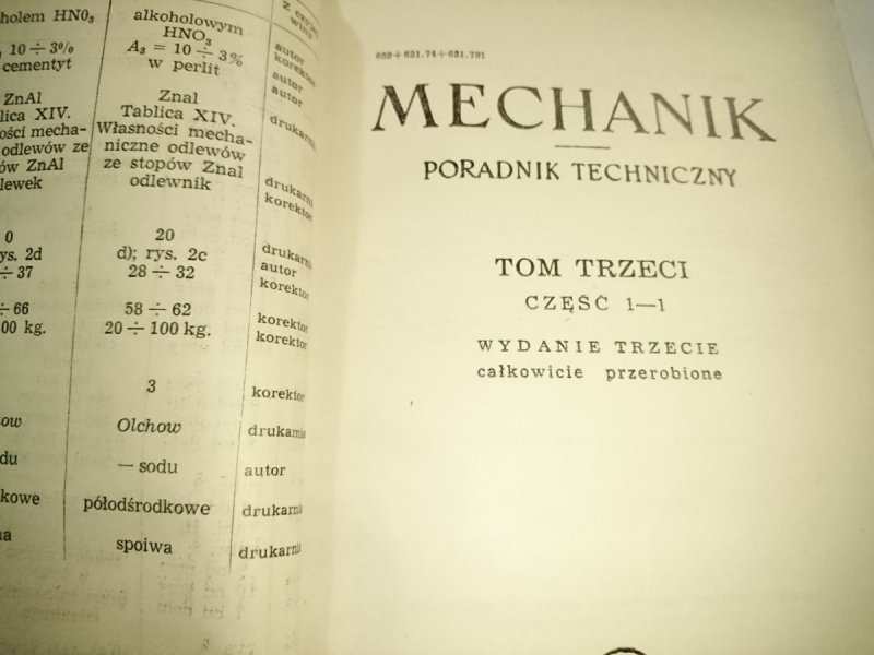PORADNIK TECHNICZNY MECHANIK TOM III CZĘŚĆ 1-1