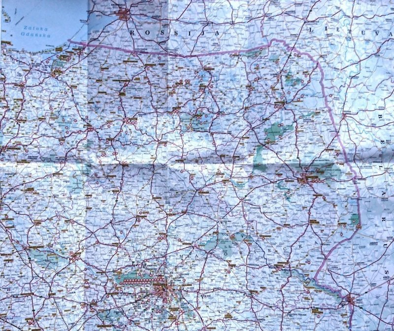 POLSKA PÓŁNOCNO-WSCHODNIA MAPA TURYSTYCZNE CZĘŚĆ 3 Z 4 