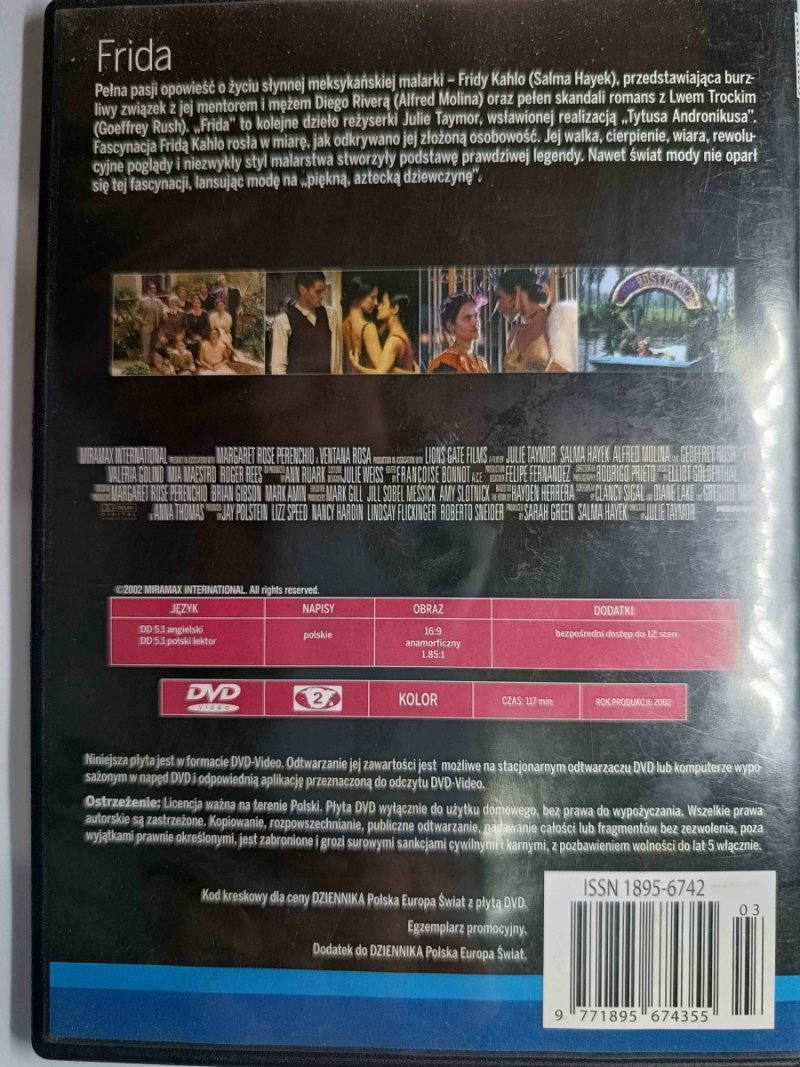 DVD. FRIDA – J. TAYMOR