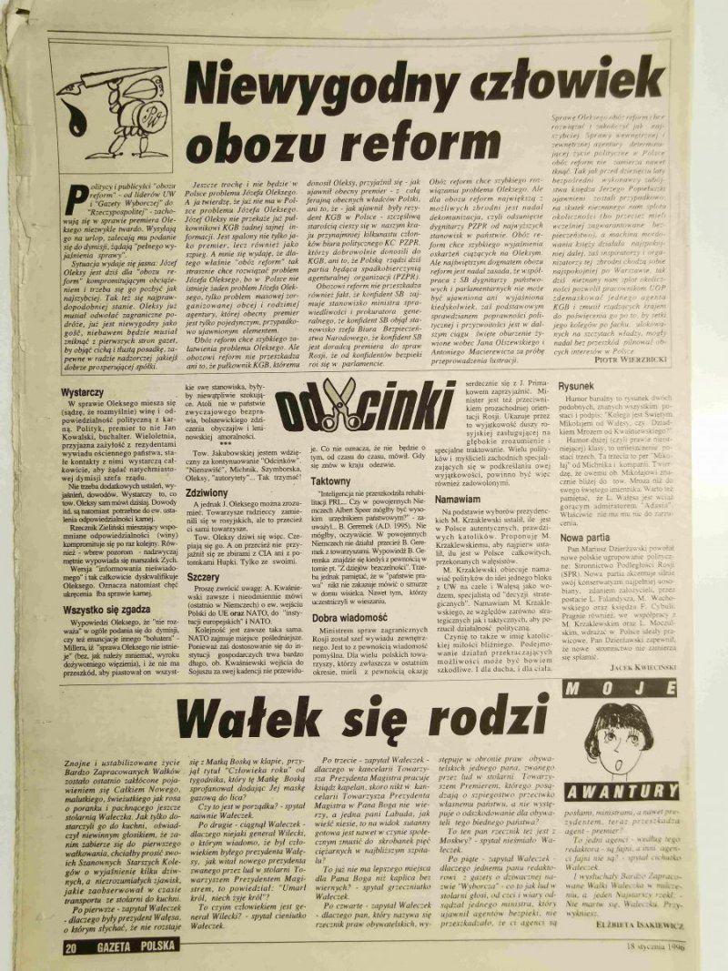 GAZETA POLSKA TYGODNIK NR 3 (131) 18 STYCZNIA 1996 r.