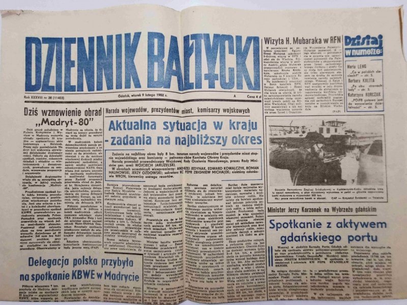 DZIENNIK BAŁTYCKI GDAŃSK, WTOREK 9 LUTEGO 1982 r. 