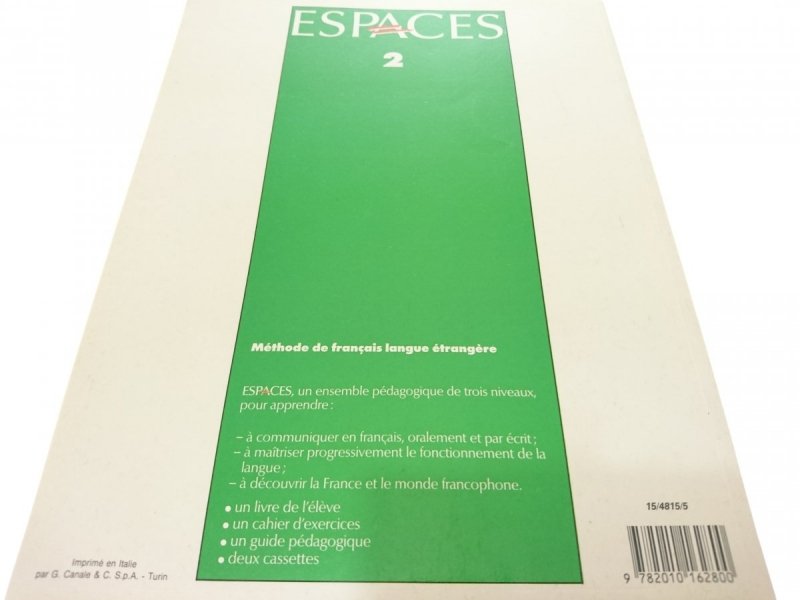 ESPACES 2 METHODE DE FRANCAIS 1990