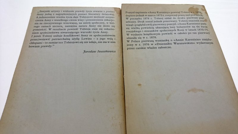 ANNA KARENINA TOM I i II - Lew Tołstoj 1984