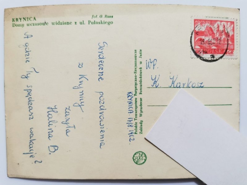 KRYNICA. DOMY WCZASOWE WIDZIANE Z UL. PUŁASKIEGO FOT. G. RUSS