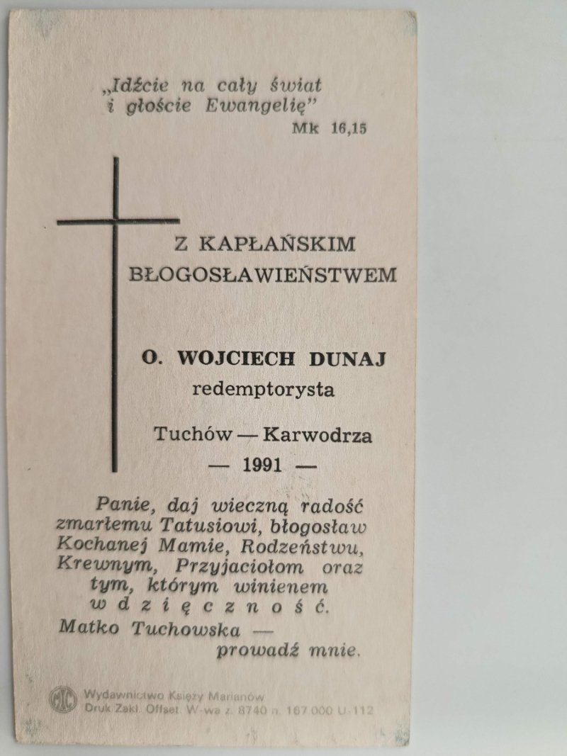 KAPŁAŃSTWO O. WOJCIECH DUNEJ